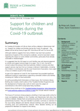 Support for children and families during the Covid-19 outbreak: (Debate Pack Number CDP-0106)